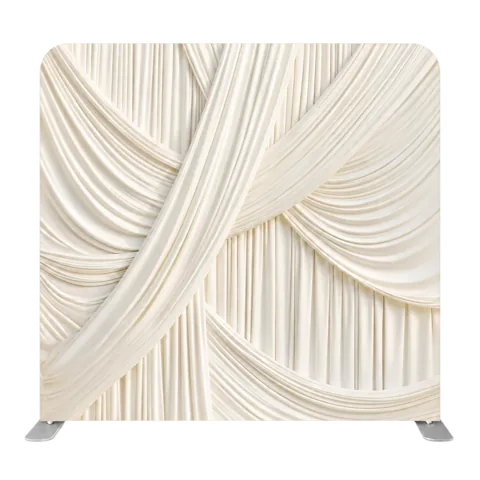 Printed ivory drapery design on a standard backdrop panel