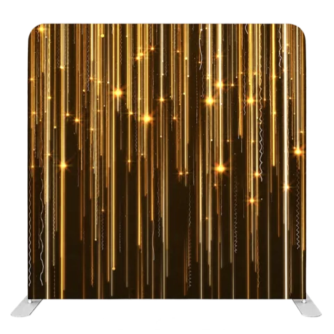 Gold hanging light strand backdrop design